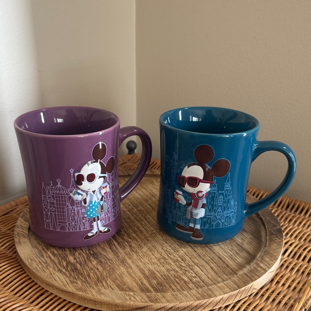 Disney Mickey Mouse Mugs - Purple and Blue